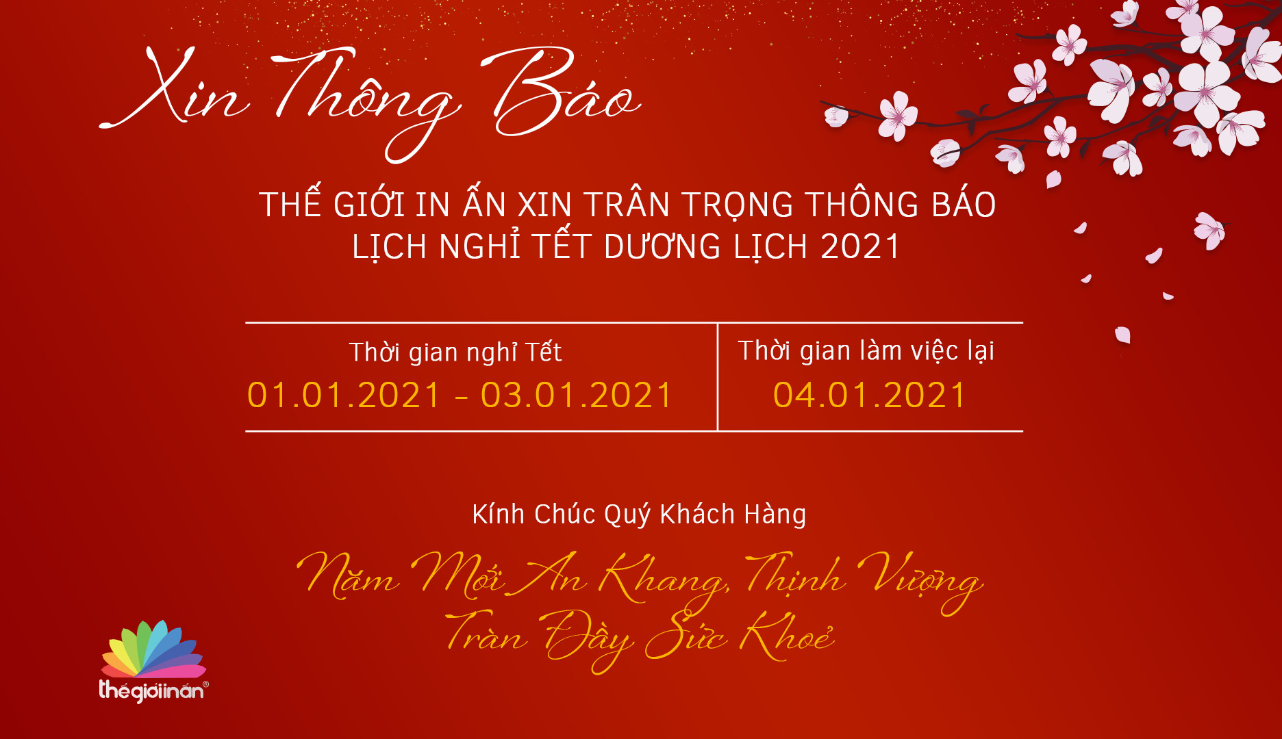 Thông Báo Nghỉ Tết Dương Lịch